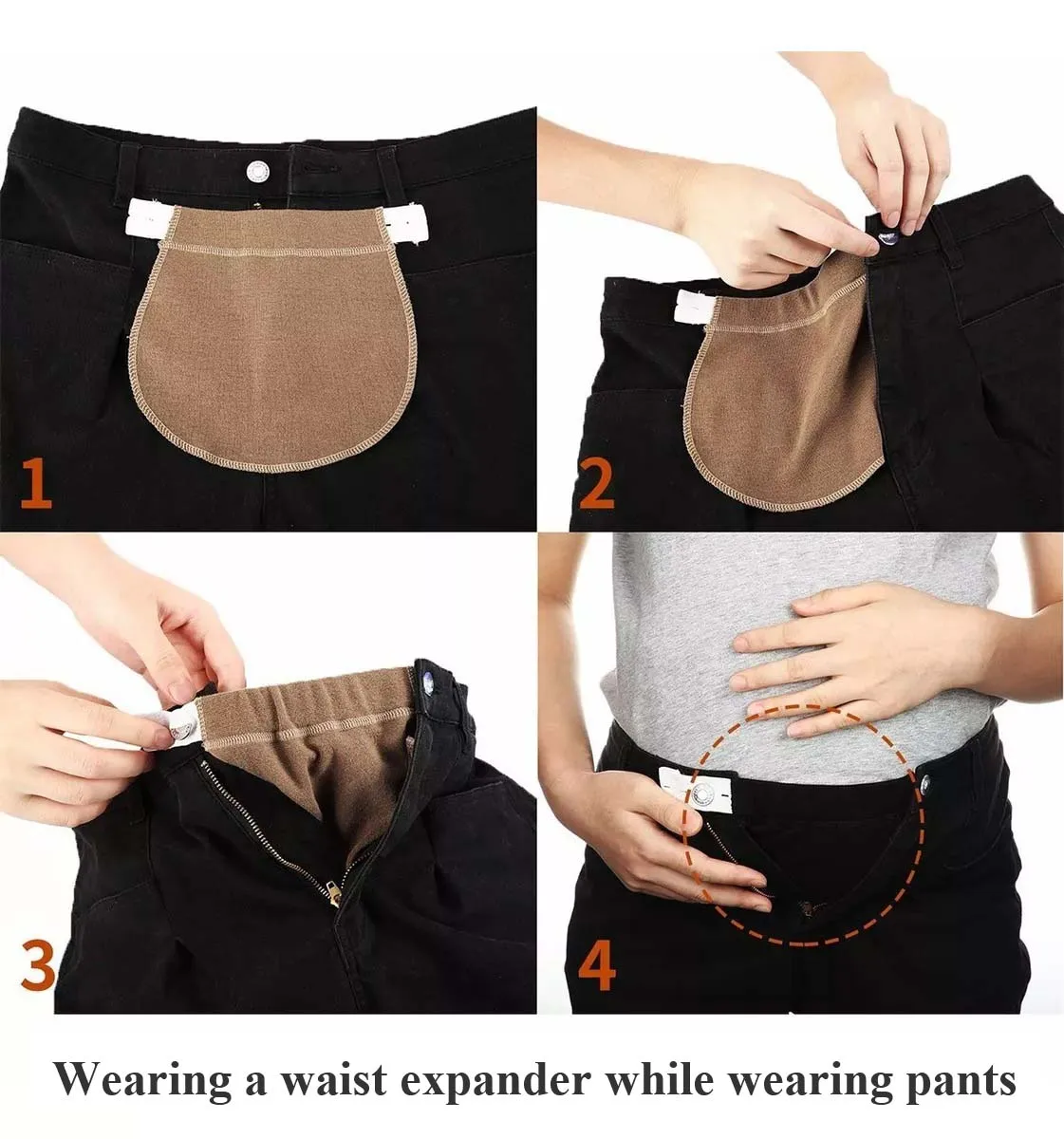 5Pcs Pregnancy Adjustable Extender Waist Band Pants Jeans Elastic Waistband Belt with Extend Button Garment Accessories 4