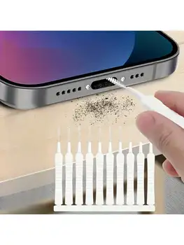 Kit di pulizia multifunzionale ultrasottile da 10 pezzi, adatto per porte di ricarica, altoparlanti, telefoni cellulari e soffioni doccia