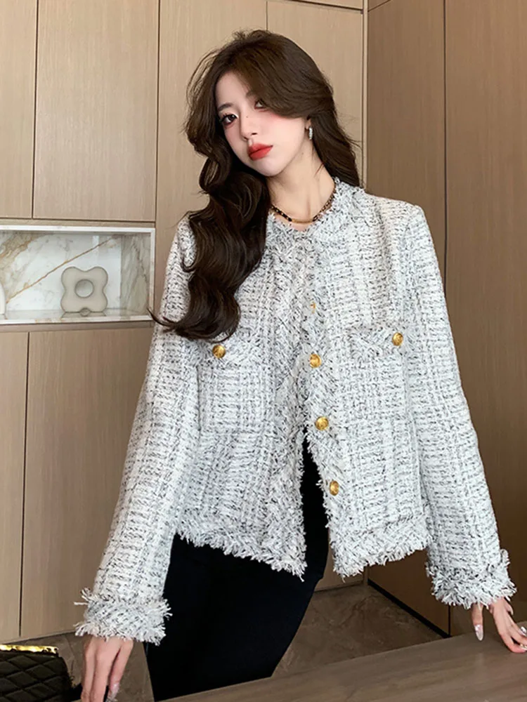 

Women Autumn Coat 2023 New Korean Version Temperament High End Short Cut French Celebrity Casual Design Top Jacket D4715