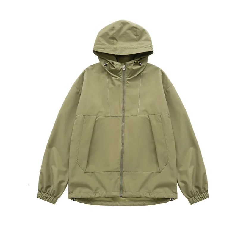 Mountain Couple style three-dimensional zipper bag windproof hooded jumpsuit 2023 autumn/winter new outdoor jacket