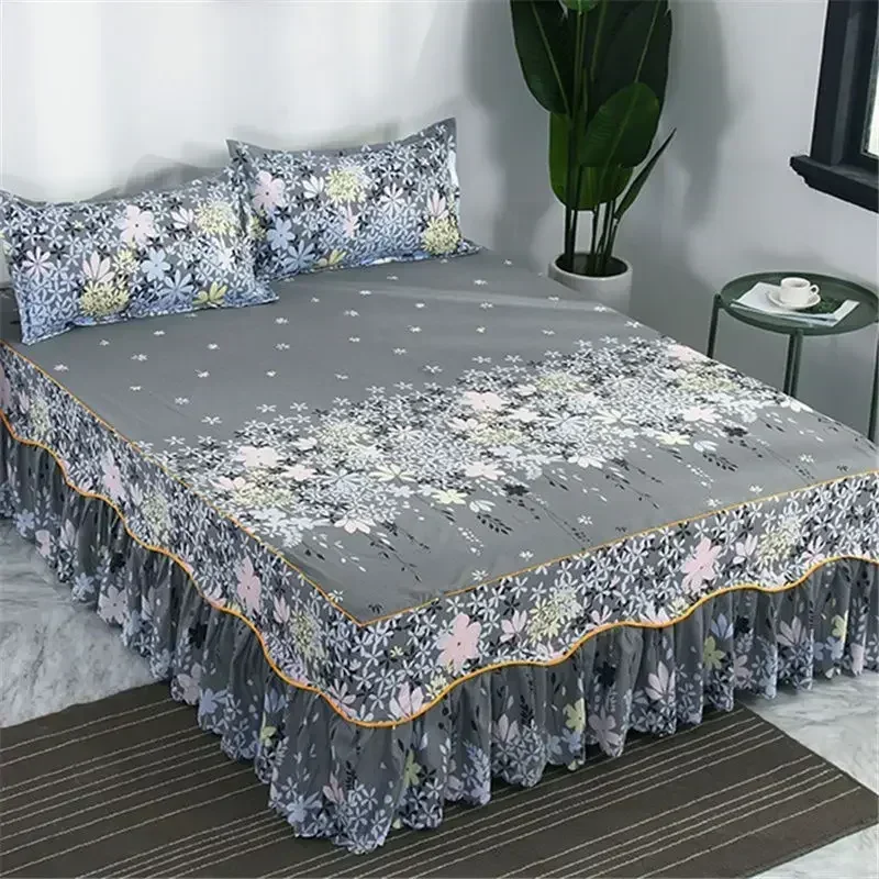 3PCS/set Modern Printed Bedspread Cool Bed Skirt Machine Washable Sheets Bed with Elastic Bedspreads Sheets Dust Cover Bedding - Image 3