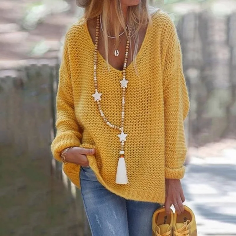 Autumn Winter Style White Tassel Wooden Bead Five-pointed Star Hanged Long Necklace Women's Handmade Beaded Sweater Chain