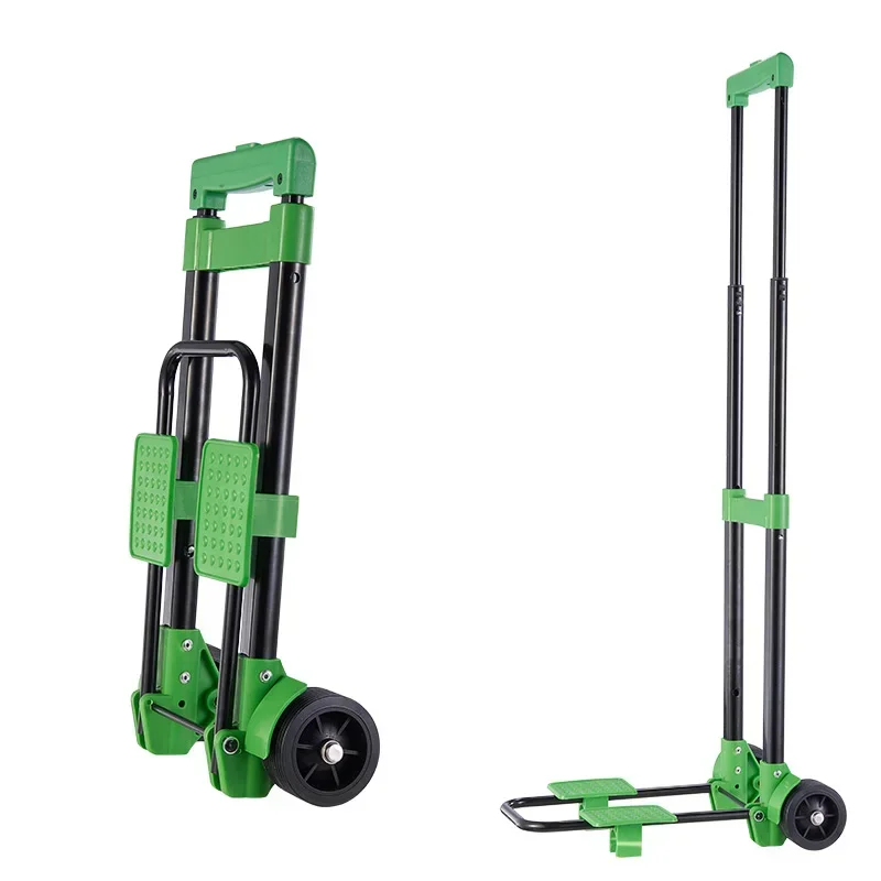 Lightweight Folding Hand Truck, Portable Luggage Cart with Wheels for Personal, Moving, Travel and Shopping Use, Support 66lbs
