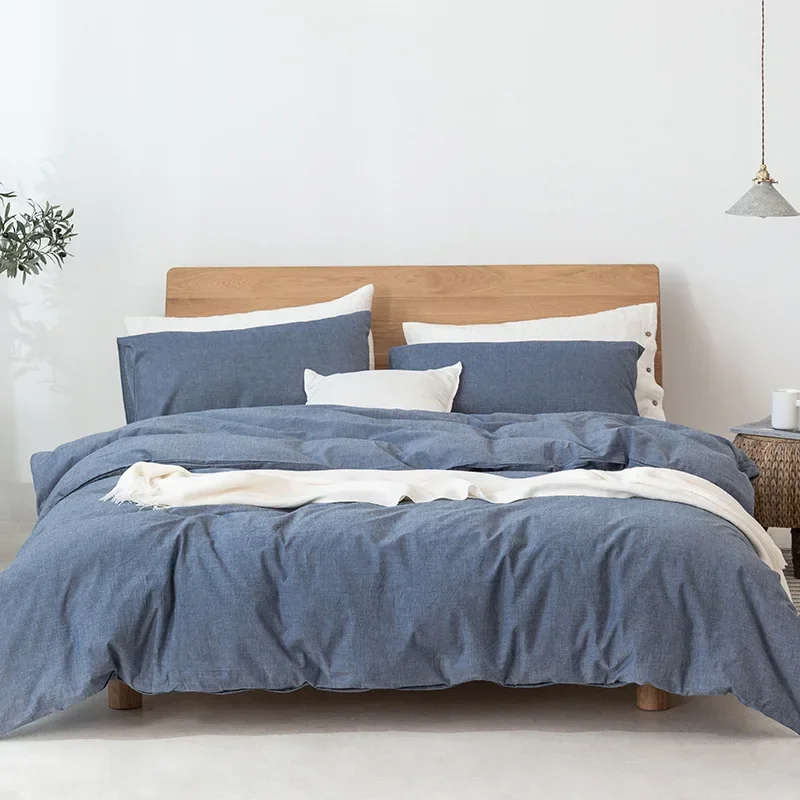 

High Quality Summer Comfortable Skin Friendly Solid Color Bedding Set On Sale