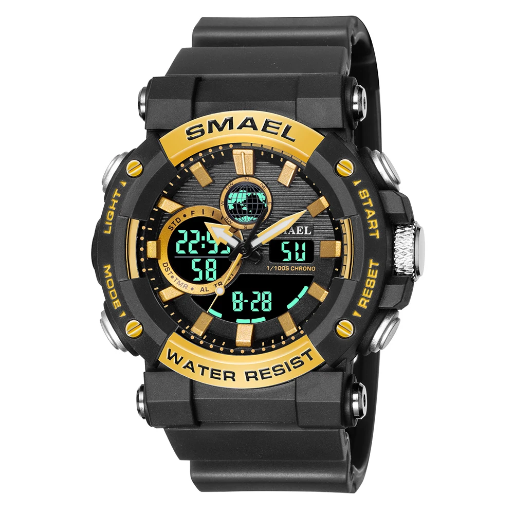 Orologio sportivo digitale da uomo, impermeabile, con sveglia