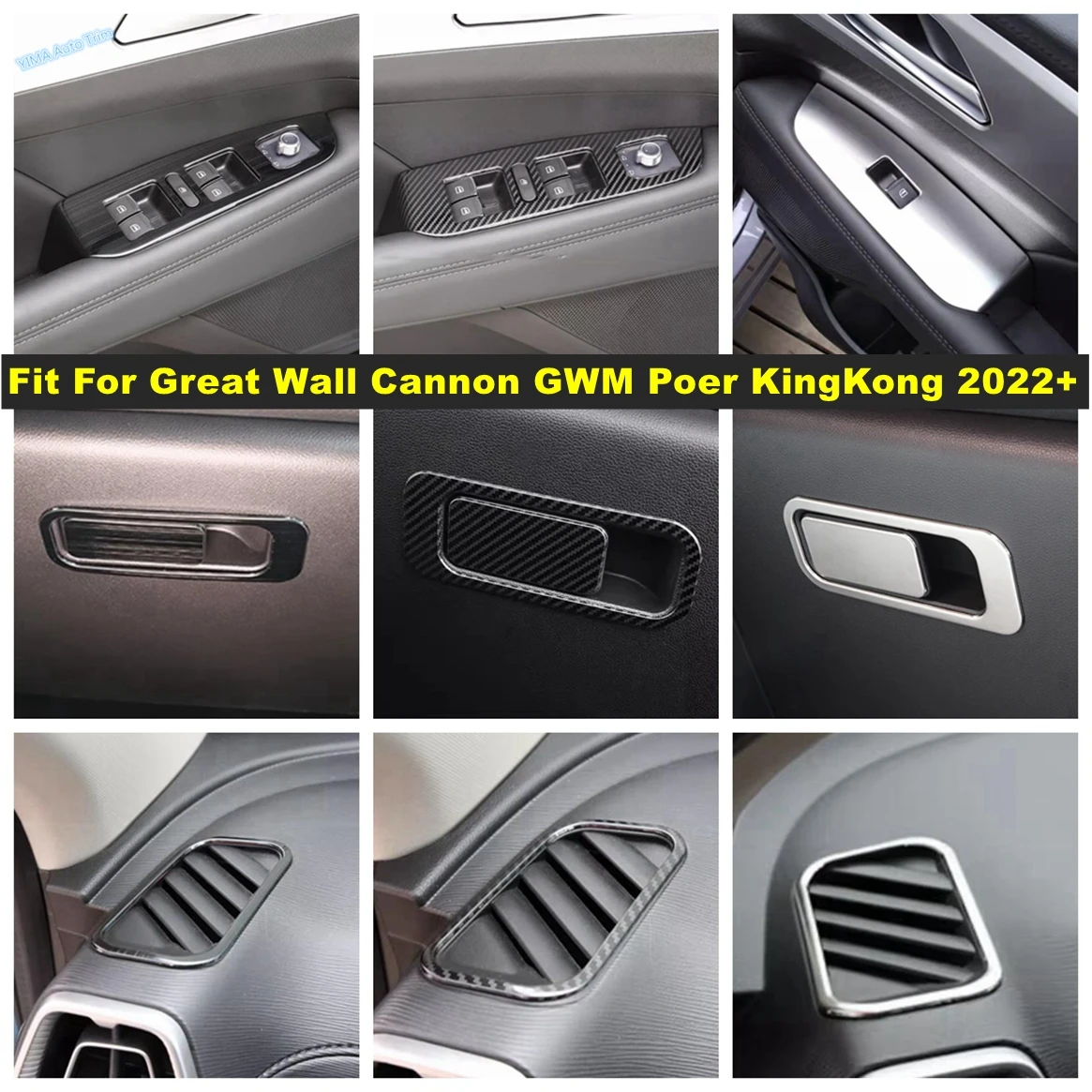 

Upper Air Outlet / Window Lift Button / Glove Storage Box Cover Trim For Great Wall Cannon GWM Poer KingKong 2022 2023 Accessory