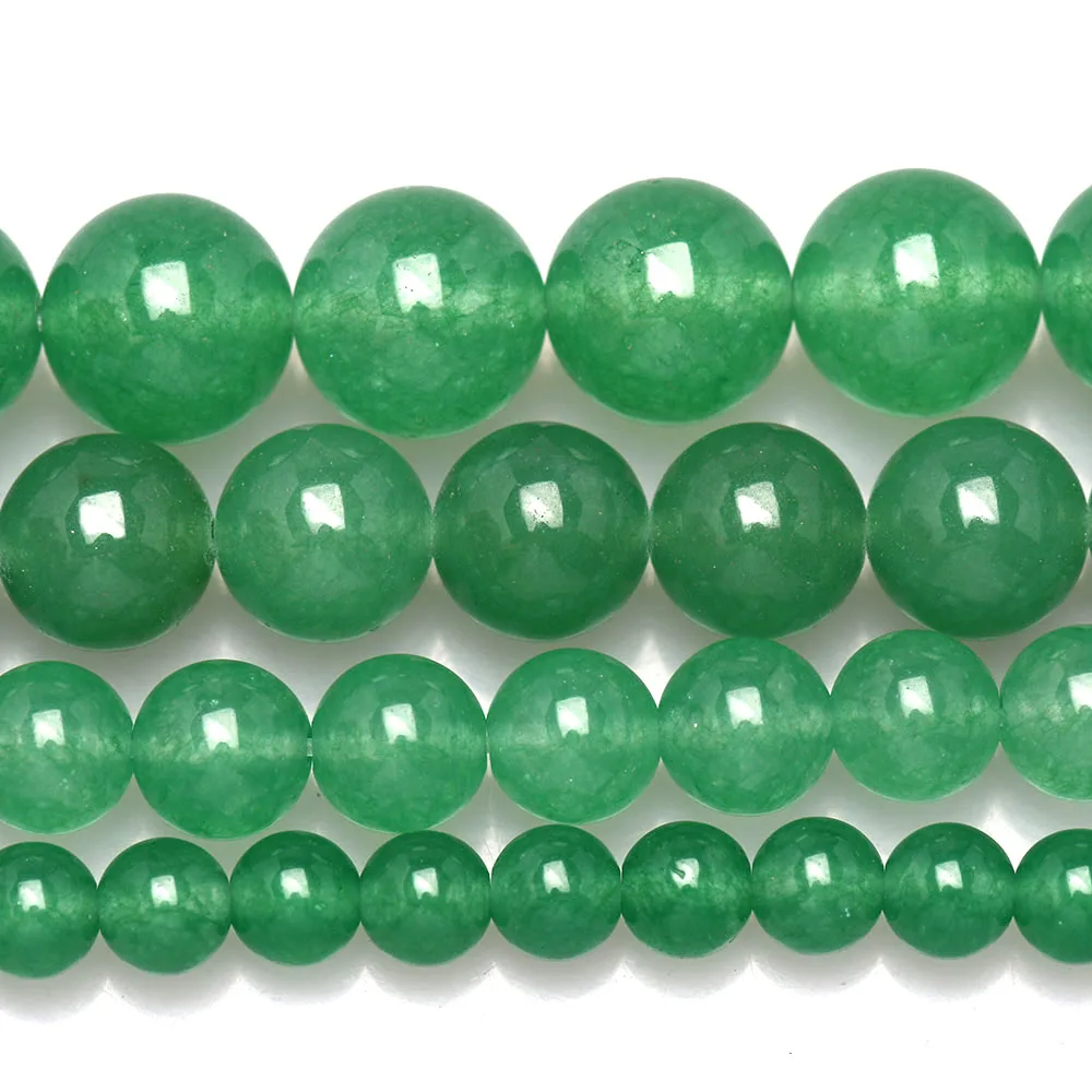 4/6/8/10 /12mm 자연 녹색 Aventurine 스톤 비즈 파워 치유 스톤 느슨한 구슬 팔찌 목걸이 쥬얼리 DIY 만들기