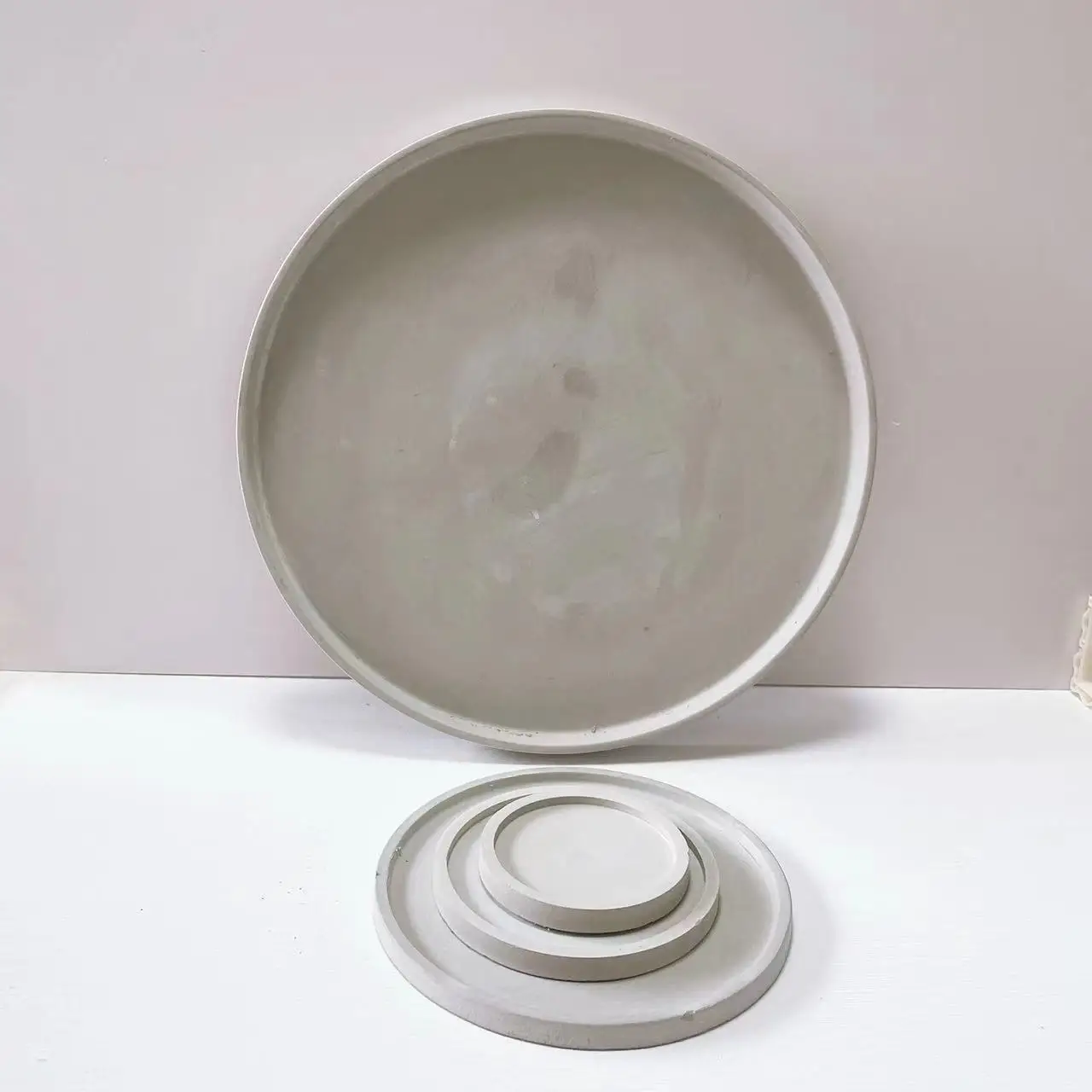 Round Cement Tray Mold for DIY Epoxy Resin and Home Decoration Crafts