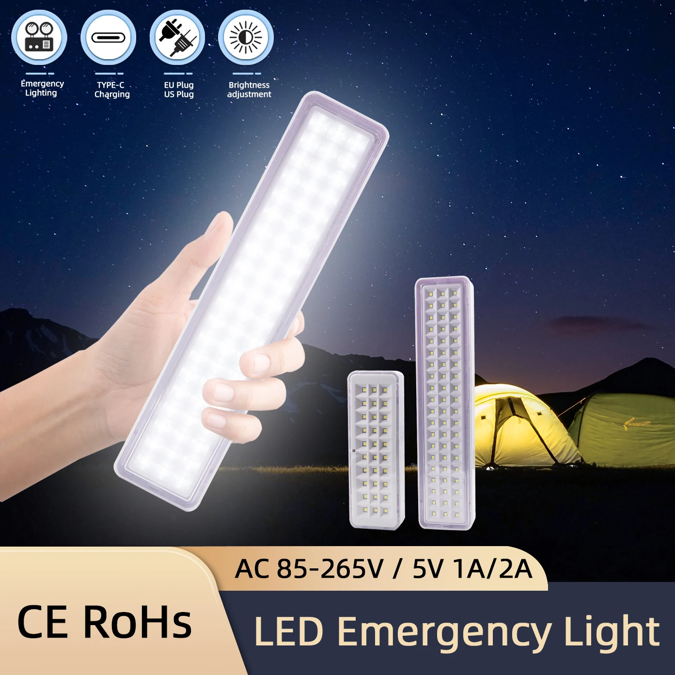 30LED Emergency Fire Fighting Lamp Portable Emergency Evacuation Light Wall-mounted Smart Home LED Bulb Dimmable Camping Lights emergency light,portable camping light