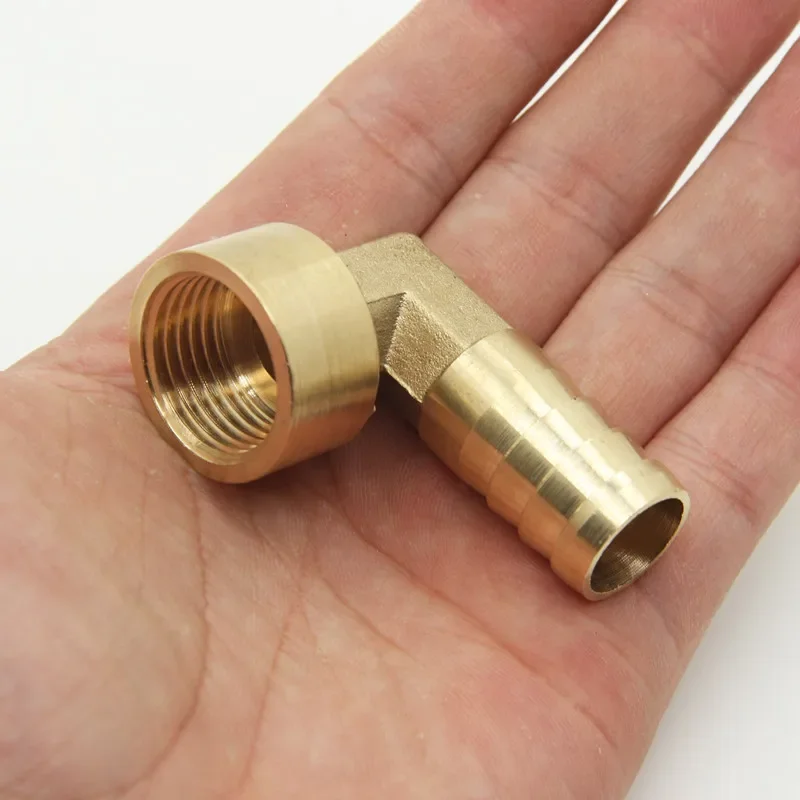 Hose pipe fitting pipe fitting water pipe fitting 8~16mm hose barb x 1/2" female thread 90Degree elbow brass barbed fitting coupler connector adapter fuel gas water copper