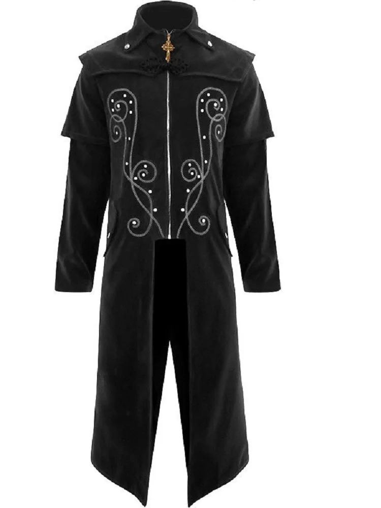 

Renaissance Medieval Earl Noble Red Wine Tuxedo Trench Coat Suit Cosplay Middle Ages Knight Duke Retro SCA LARP Costumes S-XXXL