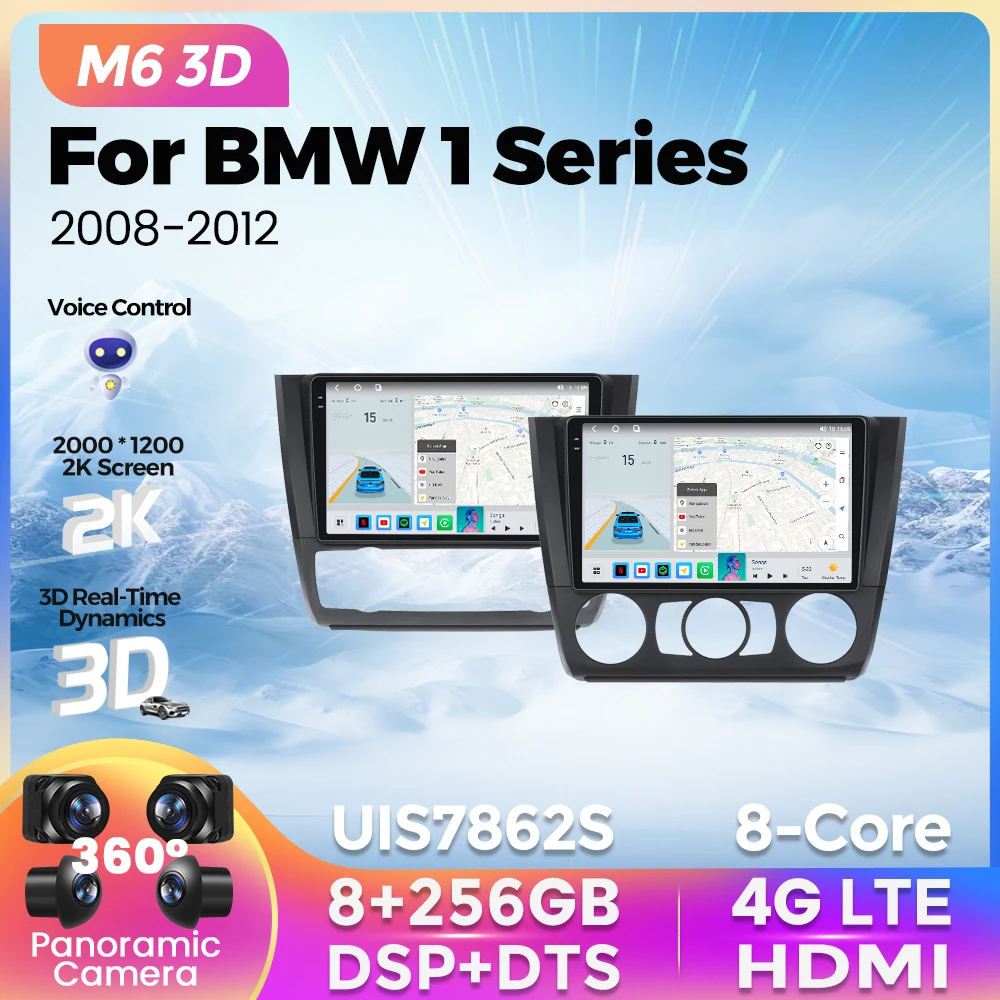 

2023 NEW M6 Plus 3D Car Radio For BMW 1 Series E81 E82 E87 E88 2008-2012 Multimedia Player GPS Navi For Carplay Android Auto DTS