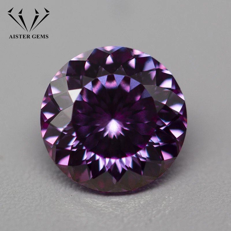 Royal Purple Round Russian Cut Moissanite Stone Con Certificato 6.5Mm 1.0Ct Positivo Pass Diamond Tester Con Gra