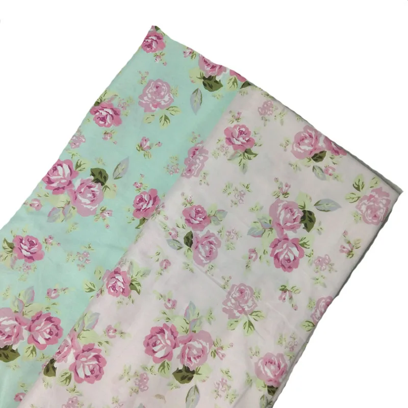 Cotton 2 Colors Flower Series Printed Fabric Patchwork Cloth Dress Home Decor