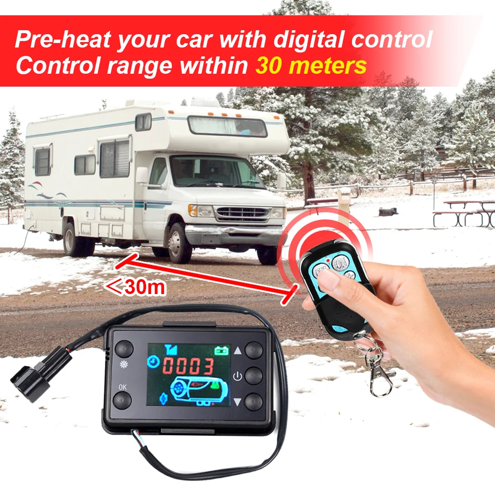 Air Heater Diesel Heater Parts For 12V 5KW Control Board Motherboard LCD Monitor Switch+Remote Control Car Air Diesel Parking Heater Car Heater Accessories