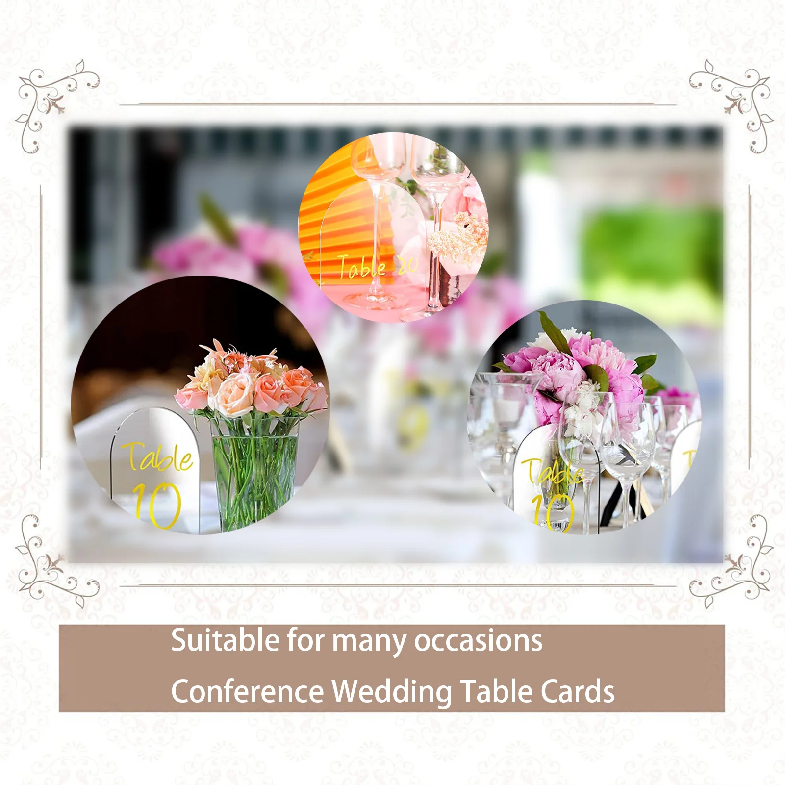 Arch Acrylic Sign Stands Arched/Square Shape DIY Stylish Party Decor for Wedding Reception Event