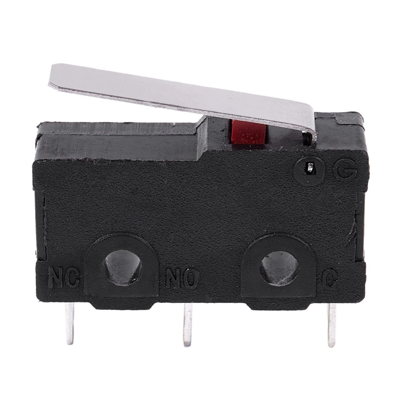 

100Pcs AC 125V 250V 5A SPDT 3-Pin Momentary Plastic Micro-Limit Switch Black+Silver
