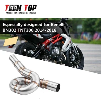 Motorcycle Exhaust Middle Pipe Link Connect for Benelli BN302 TNT300 2014 2015 2016 2017 2018 Stainless Steel Exhaust Pipe