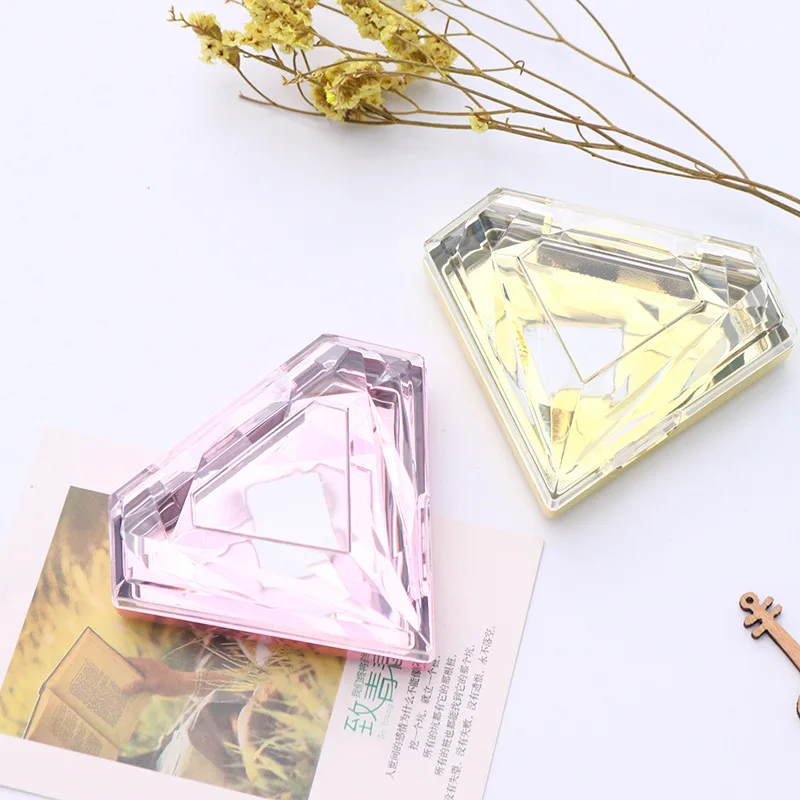 

Wholesale Lash Box Pink Packaging Box Fake 3d Mink Lashes Boxes Diamond Shape Empty Case