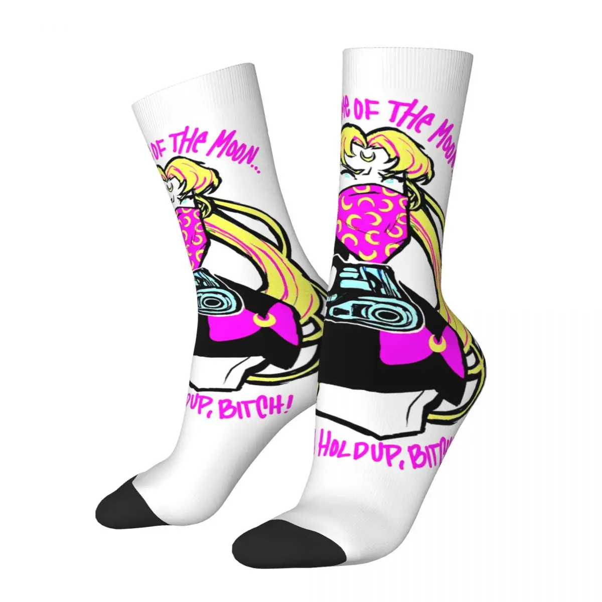 

Funny Happy Men's compression Socks Thug Usagi Vintage Harajuku Japanese Animation Beauty Warrior Hip Hop Crew Crazy Sock