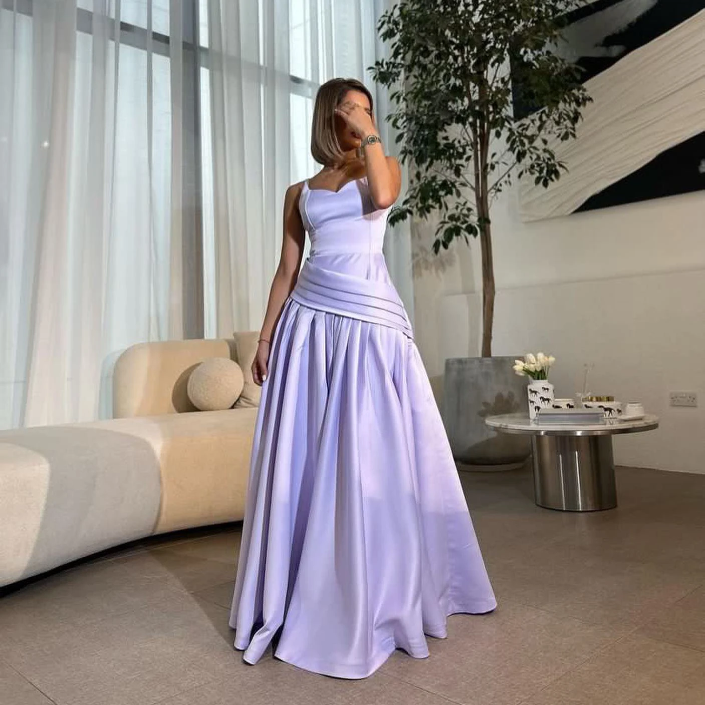 

GIOIO Sweetheart Luxury Formal Evening Dresses Tiered Pleat Sleeveless فساتين سهرة Floor Length Elegant Prom Gowns Party Women