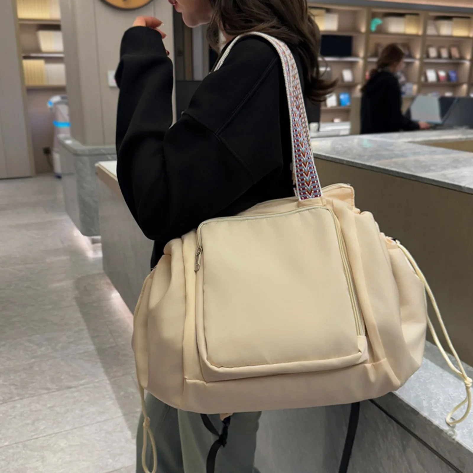 나일론 휴대용 유모차 기저귀 가방 조절 가능한 어깨끈 기저귀 보관 가방 엄마들을 위한 대용량 위켄더 가방