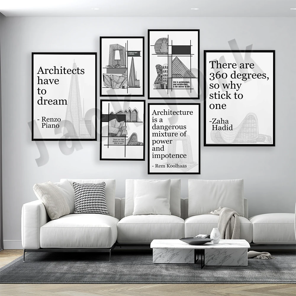 Architektur drucke, daniel libeskind, rem koolhaas, zaha hadid