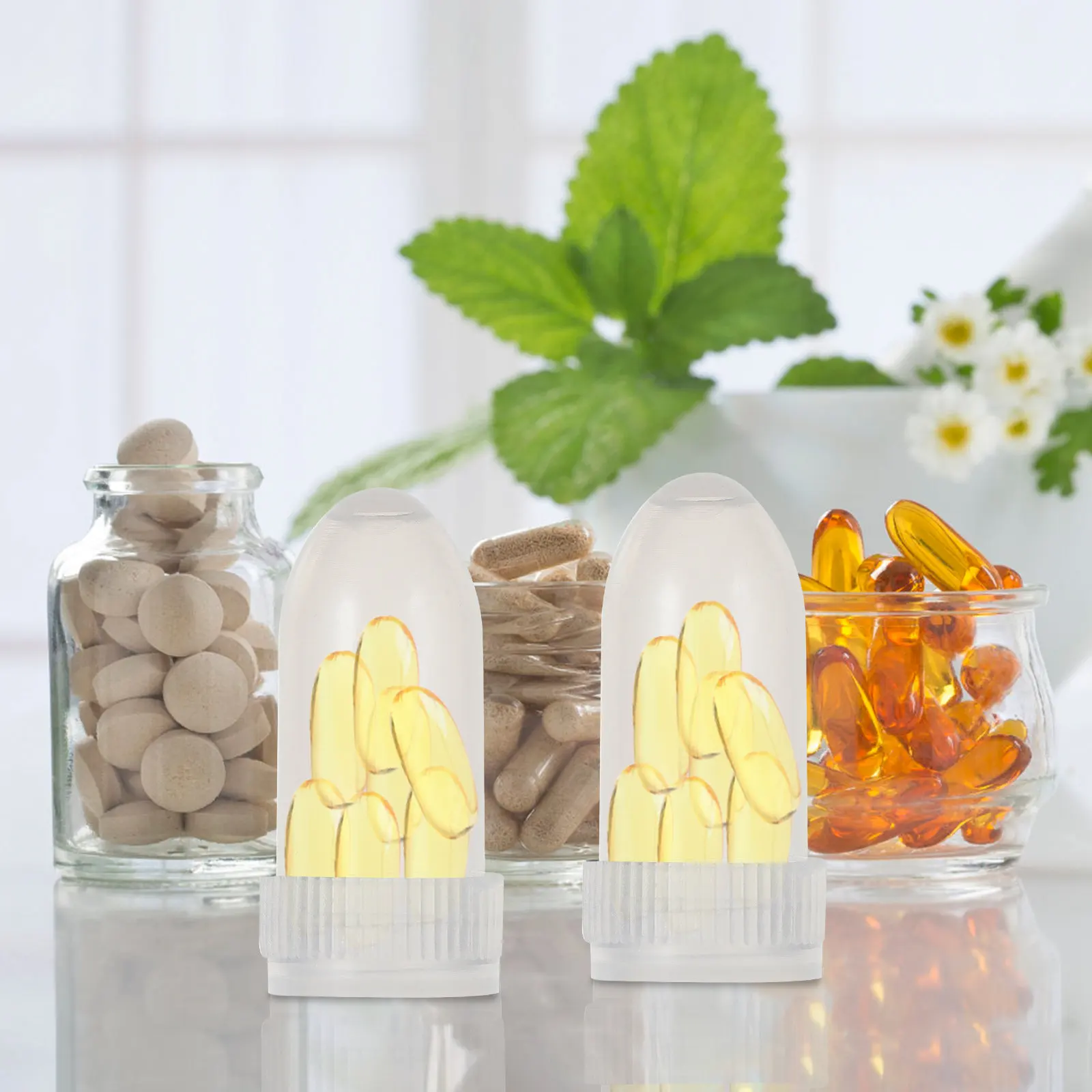 100Pcs Mini Single Capsule Container Portable Capsule Holder Small ...