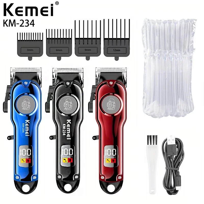 Kemei Km-234 Men Trimmer Clipper Professional Hair Trimmer Led Display Rechargeable Cordless Hair Clipper 2