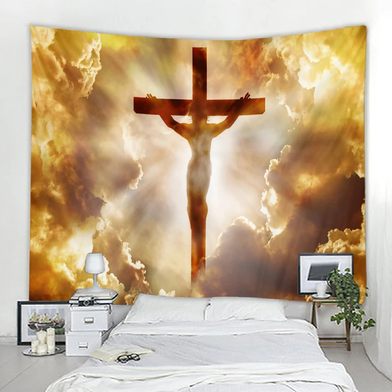 God Jesus Decorative Tapestry Mandala Boho Hippie Wall Tapestry for Home Bedroom Decorative