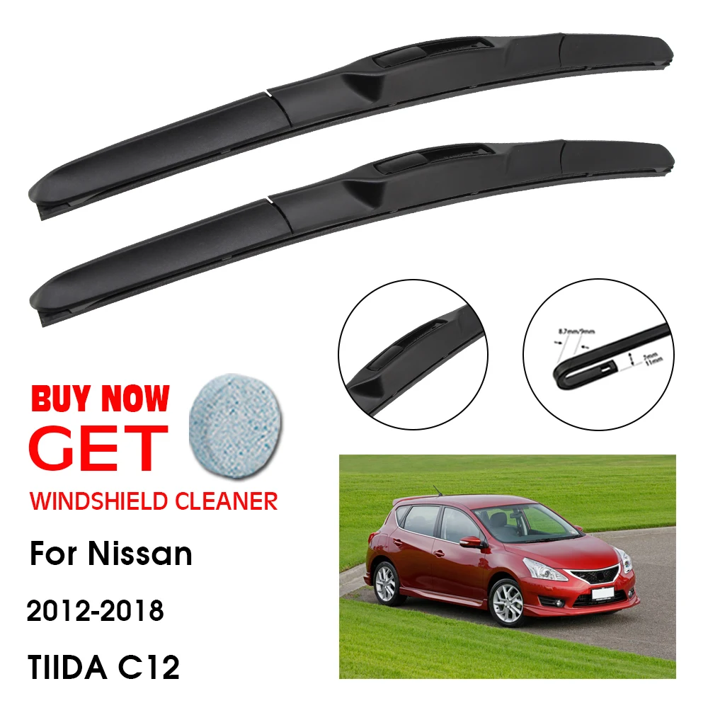 

Car Wiper Blade For Nissan TIIDA C12 26"+14" 2012-2018 Front Window Washer Windscreen Windshield Wiper Blades Accessories