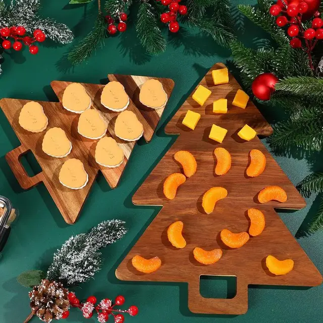 Cutting Board Christmas Tree Butter Bread Pizza Wooden Plate Cute Boards Fruit Tray Dessert Plate Trees kitchen tool 2
