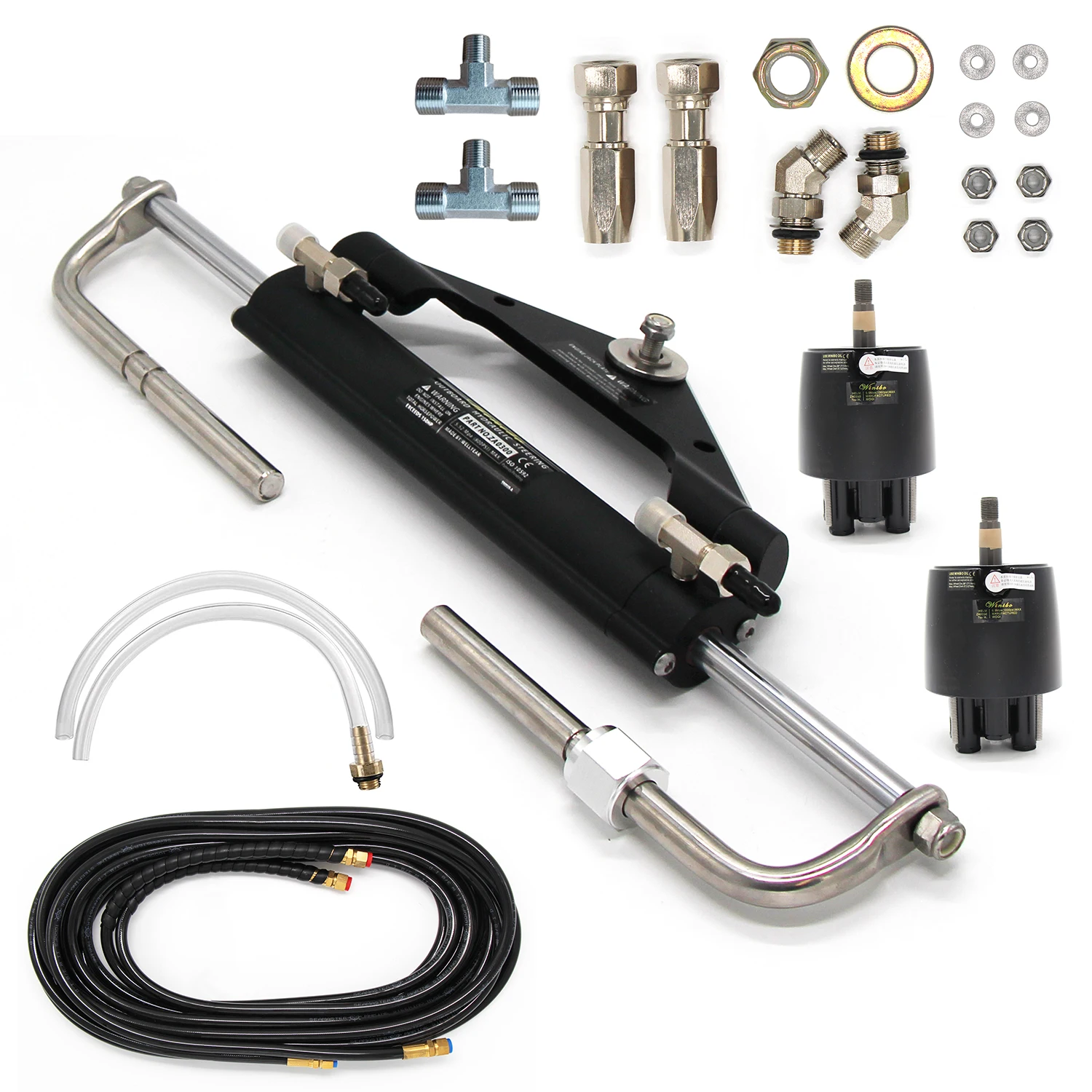 

Winibo Dual Pump Hydraulic Steering System For 150HP Outboard With T-connector And Tubes ZA0300