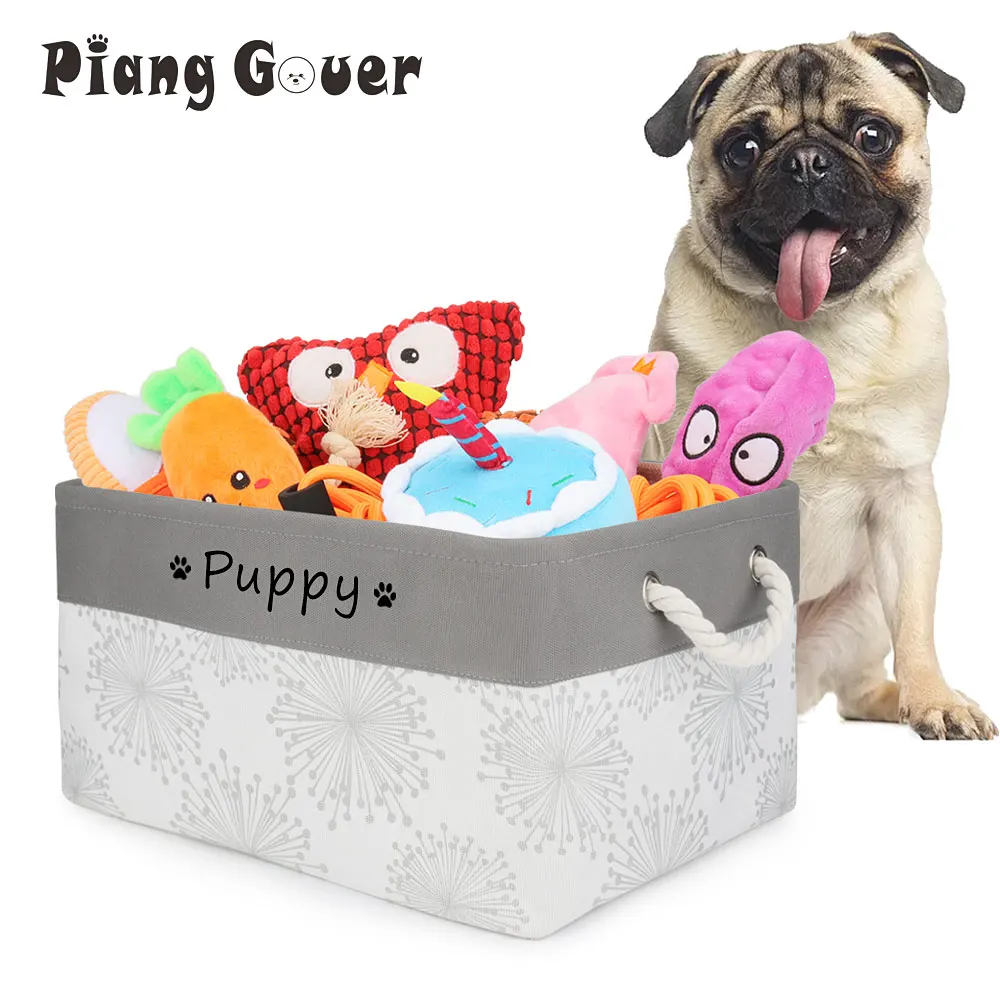 FlowerCustomDogToyBasketStorageBoxPrintNameCatPuppyDIYPet