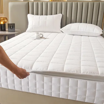 Six Sides Full Enclosed Mattress Protector Cover with Zipper Closure Thicken Quilted Mattress Topper Pad Luxury Soft Bed Sheet