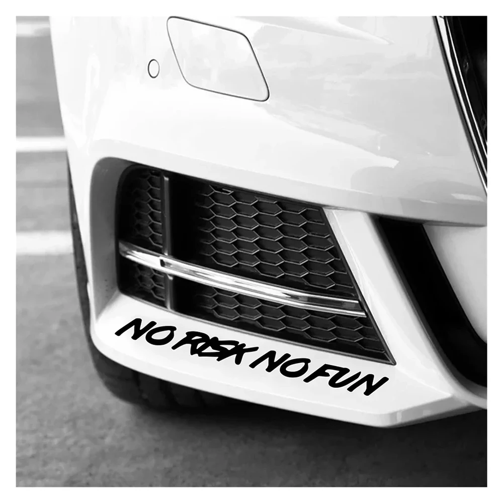 Car Stickers 22cm*2.4cm No Risk No Fun Auto Window Bumper Trunk Waterproof Vinyl Decals Motorcycle Styling Decoration