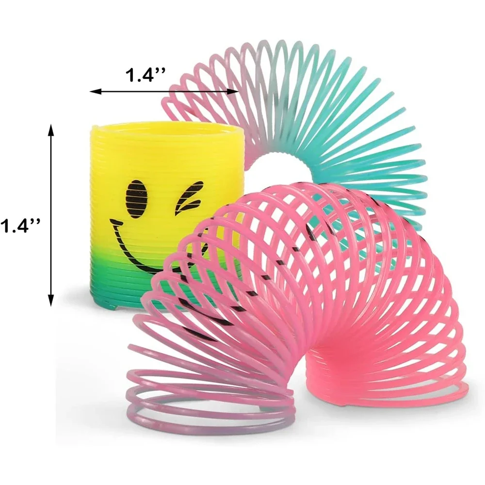 Fidget Toys 12PCS Spring Rainbow Magic Fidget Stress Coil Mini Springs Bulk Finger Toys Party Favors Carnival Prize Kids Boys Girls
