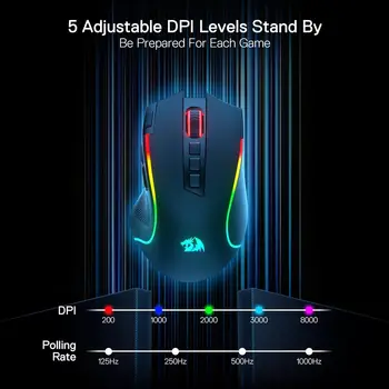 Redragon M612 PRO BT & 2.4RGB Gaming Mouse, 8000 DPI Wired/Wireless Optical Gamer Mice 11 Programmable Buttons & 6 Backlit Modes 2