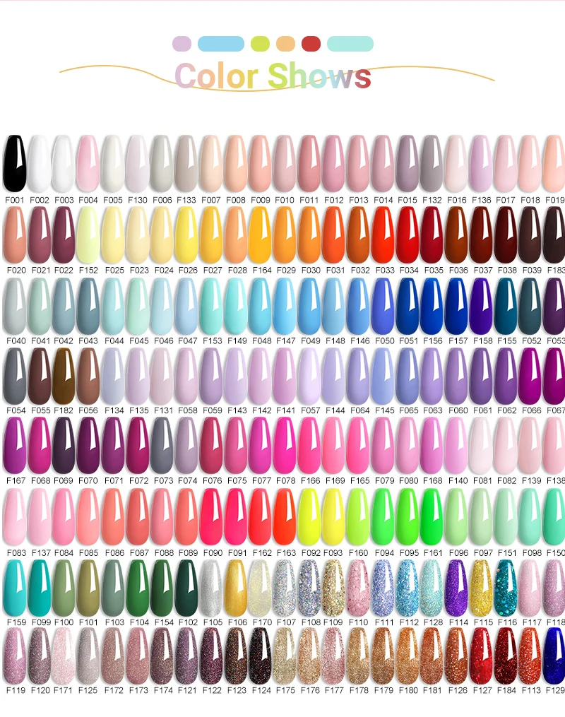 Description Picture 6 of itemLILYCUTE 7ML Champagne Gold Glitter Gel Nail Polish 184 Colors Bright Colorful Sparking Manicure Nail Art UV Gel Polish Varnish