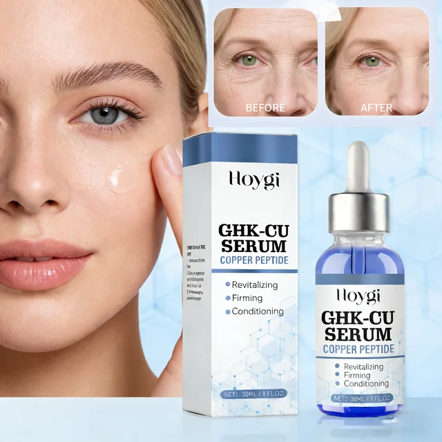 Sérum au cuivre et aux peptides anti-âge pour le visage, raffermissant, liftant, atténuant les ridules, resserrant les pores, hydratant, à l'acide hyaluronique, soin de la peau 1