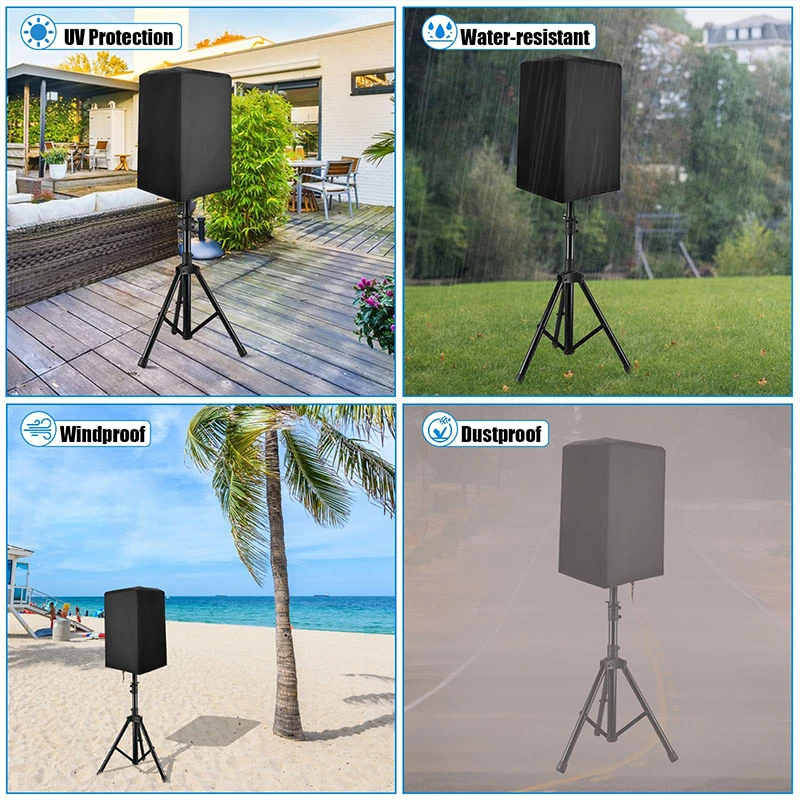 Waterproof Polyester PA/DJ Speaker Stand Covers UV Protection Dustproof Outdoor Cover for 15 Inch Powered 210D Oxford Cloth speaker cover