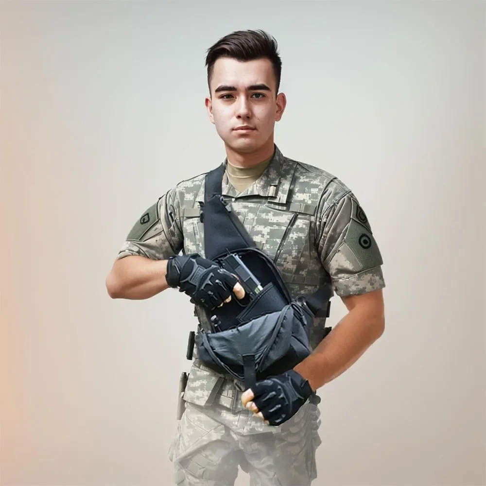 Gun Bag Outdoor Hunting Tactical Shoulder Bag Concealed Carry Pistol Holster Multifunction Waterproof Crossbody Chest Pack