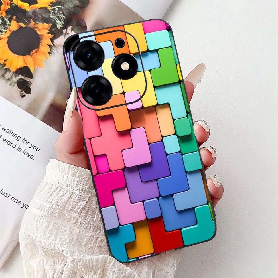 Silicone Cute Fashion Flower Painted Soft Back Cover