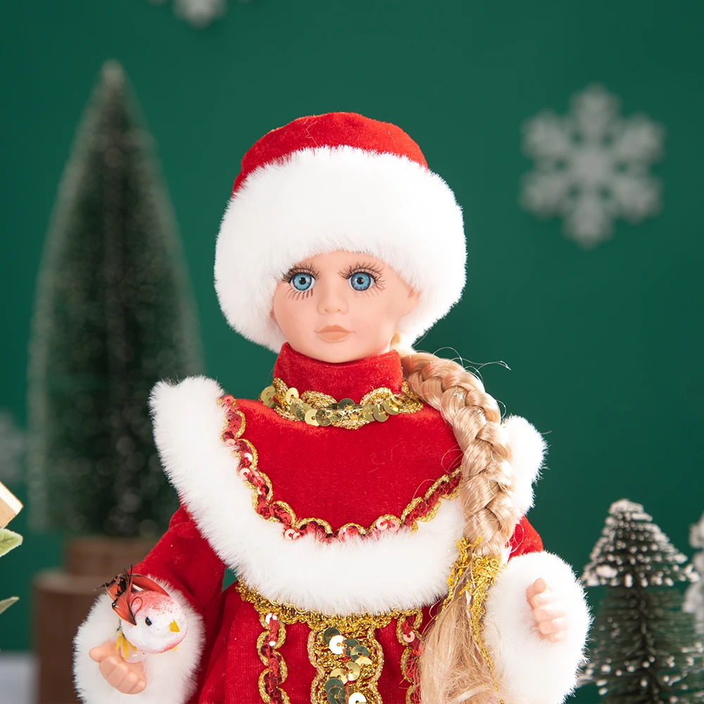 【まーちゃんさま】christmas doll ❀パティシエの女の子オーナメント Handmade Christmas Doll Sequin Ornaments Snow Maiden