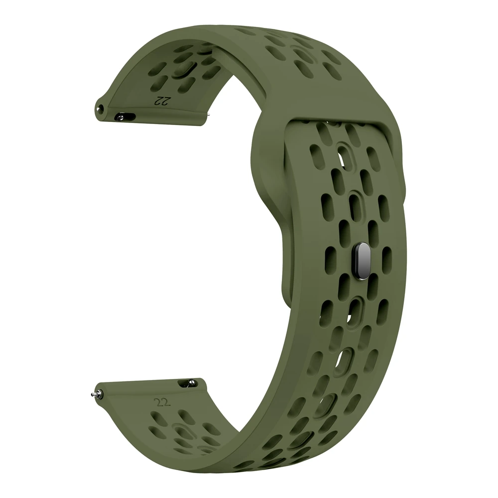 Breathable Silicone Sports Watch Strap - 20mm