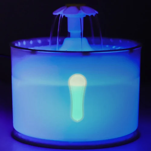 2.4L Kimpets 애완 동물 고양이 식수 분수 디스펜서, 활성탄 필터, LED 자동 피더 컨테이너, USB 인터페이스, 2.4L 6
