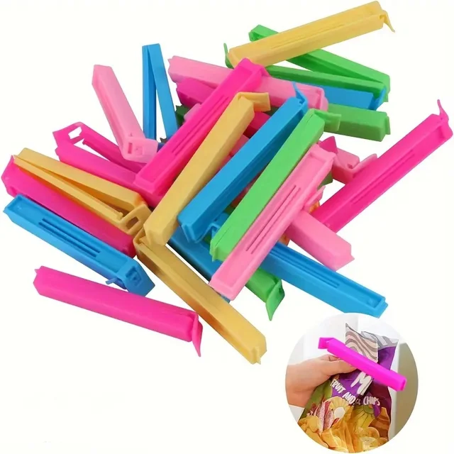 Clips de scellage colorés, 5-30 pièces, résistant à l'humidité, pour conserver la fraîcheur des sacs de collation, pince de scellage pour sacs en plastique, accessoire de cuisine réutilisable 1