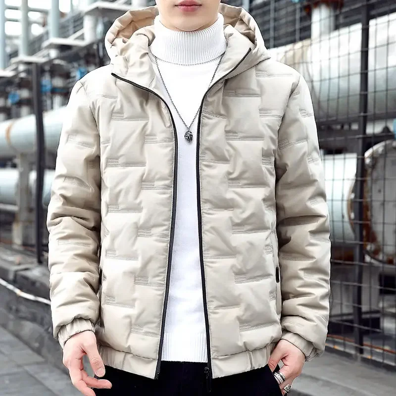 

Padding Hooded Men's Down Jacket Winter Parkas Outer Youthful Clothes Male Padded Coats Aesthetic 2024 New in & Youth 2023 Cheap