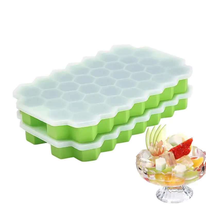 

Honeycomb Ice Cube Trays 2PCS high quality Effortless Ice Tray Mold with Lid non stick Whiskey Ice Mold Ice Cube Maker Tools