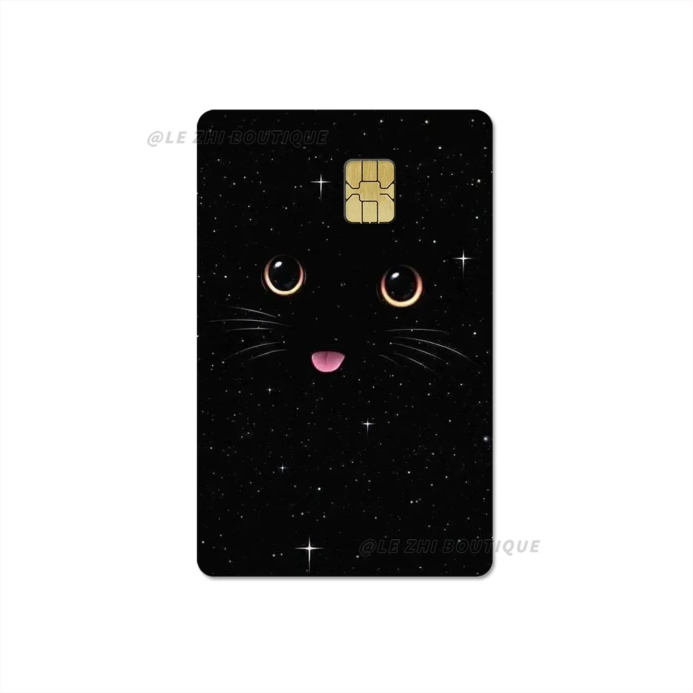 Süße coole Cartoon-Tiere Kreditkarte Haut Film Cover Aufkleber schwarze Katze PVC DIY wasserdichte Bankkarte Bus Metro Aufkleber Geschenk – Detail 19